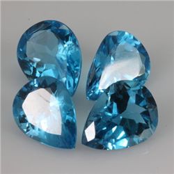 Natural Blue Topaz Pear Cut 5x10mm 72.3ctw