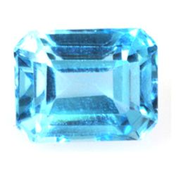 Natural 3.27ctw Blue Topaz Emerald Cut 7x9 Stone