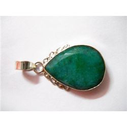 Natural 23.90 ctw Emerald Pear Pendant .925 Sterling