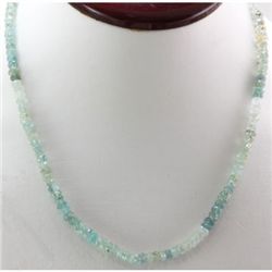Aqua Marine beads 61.60 ctw Necklace