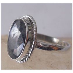 Natural 23.65 ctw Sapphire Oval Ring .925 Sterling