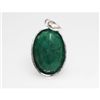 Image 1 : NATURAL 9.68 GRAMS EMERALD OVAL PENDANT .925 STERLING S