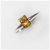 Image 1 : Natural 4.40 ctw Citrine Emerald Cut .925 Sterling Ring