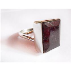 Natural 42.50 ctw Ruby Ring .925 Sterling Silver