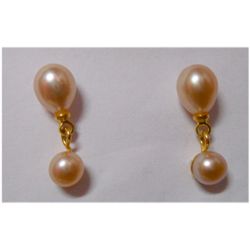 Natural 11.45 ctw Pearl Round Earrings .925 Sterling