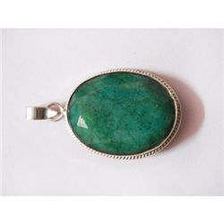 Natural 40.65 ctw Emerald Oval Pendant .925 Sterling