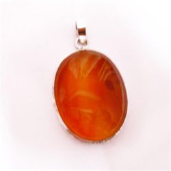 Natural 67.15 ctw Susunight Oval Pendant .925 Sterling