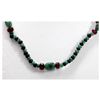 Image 2 : Natural 94.39 ctw Emerald Ruby Sapphire Bead Necklace