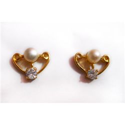 Natural 17.90 ctw Pearl Round Earrings .925 Sterling w/