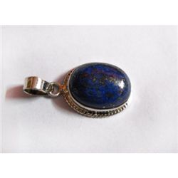 Natural 23.50 ctw Lapis Oval Pendant .925 Sterling