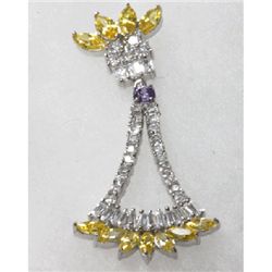 Natural 5.25g CZ Pendant .925 Sterling Silver