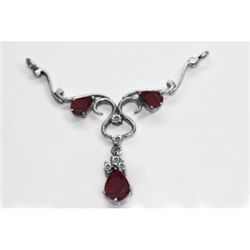 NATURAL 4.00g RUBY OVAL PENDANT .925 STERLING SILVER