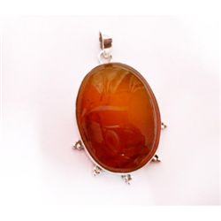 Natural 62.80 ctw Susunight Oval Pendant .925 Sterling