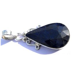 Natural 31.95 ctw Sapphire Pear .925 Sterling Pendant