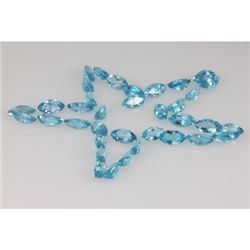 Natural Blue Topaz Oval Cut 4x6mm 50.2ctw