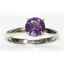 Natural 2ctw Amethtyst .925 Sterling Silver Ring