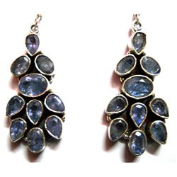 Natural Tanzanite .925 Sterling Silver 13.5g Earrings