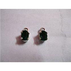 Natural 3 ctw Emerald .925 Sterling Earrings