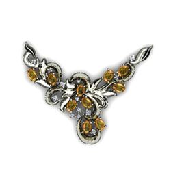 Genuine 12.5 g Citrine Oval .925 Sterling Pendant