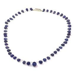 Natural Tanzanite Teardrop Beads Necklace 92.35 ctw