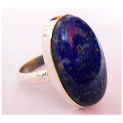 Natural 7.98 g Lapis Oval .925 Sterling Silver Ring