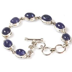Natural Tanzanite 90.00 ctw. Oval Bracelet .925 Sterlin