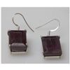 Image 1 : Natural 10.58 g Ruby Emerald Cut .925 Sterling Earrings