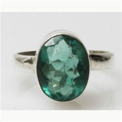 Natural 4.24g Flouride Oval Ring .925 Sterling Silver
