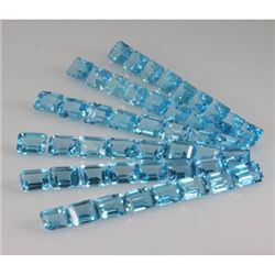 Natural Blue Topaz Emerald Cut 7x9mm 148.09ctw