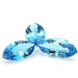 Natural Blue Topaz Marquise Cut 10x20mm 3 pcs 25.95 ctw