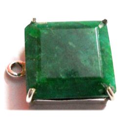 Natural 19.35 ctw Emerald .925 Sterling Pendant