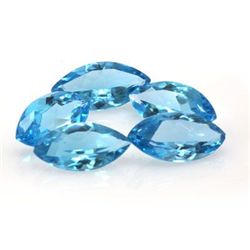 Natural Blue Topaz Marquise Cut 9x18mm 5 pcs 31.72 ctw