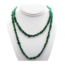 NaturalEmerald Uncut Adventurine  Beads Necklace 164 cw