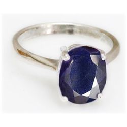 Natural 1.25 ctw Sapphire Oval .925 Sterling Ring