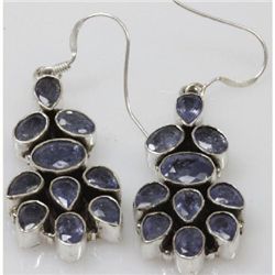 Natural 10.44g Tanzanite Earrings .925 Sterling Silver