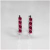 Image 1 : NATURAL 4.00 CTW PINKTOURMALINE EARRINGS .925 STERLING