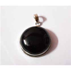 Natural 52.25 ctw Black Onex Pendant .925 Sterling