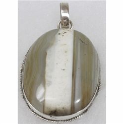 Natural 22.77g Semi-Precious Pendant .925 Sterling