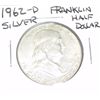 Image 1 : 1962-D Franklin SILVER Half Dollar *PLEASE LOOK AT PICTURE TO DETERMINE GRADE - NICE COIN*!!