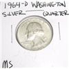 Image 1 : 1964-D SILVER Washington Quarter *RARE MS HIGH GRADE*!!