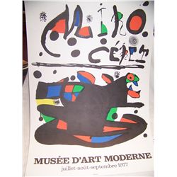 JOAN MIRO Lithographic Poster "MUSEE D' ART MODERN 1977."