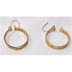 12K Yellow Gold-Filled Earrings Weighing 2.4 Grams