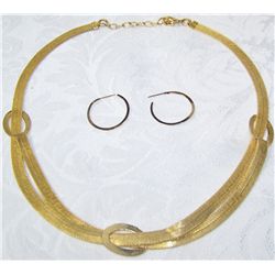 Goldtone Necklace & Earrings