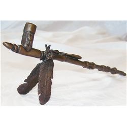 "Peace Pipe" Bronze Sculpture by W. CIE Conway.