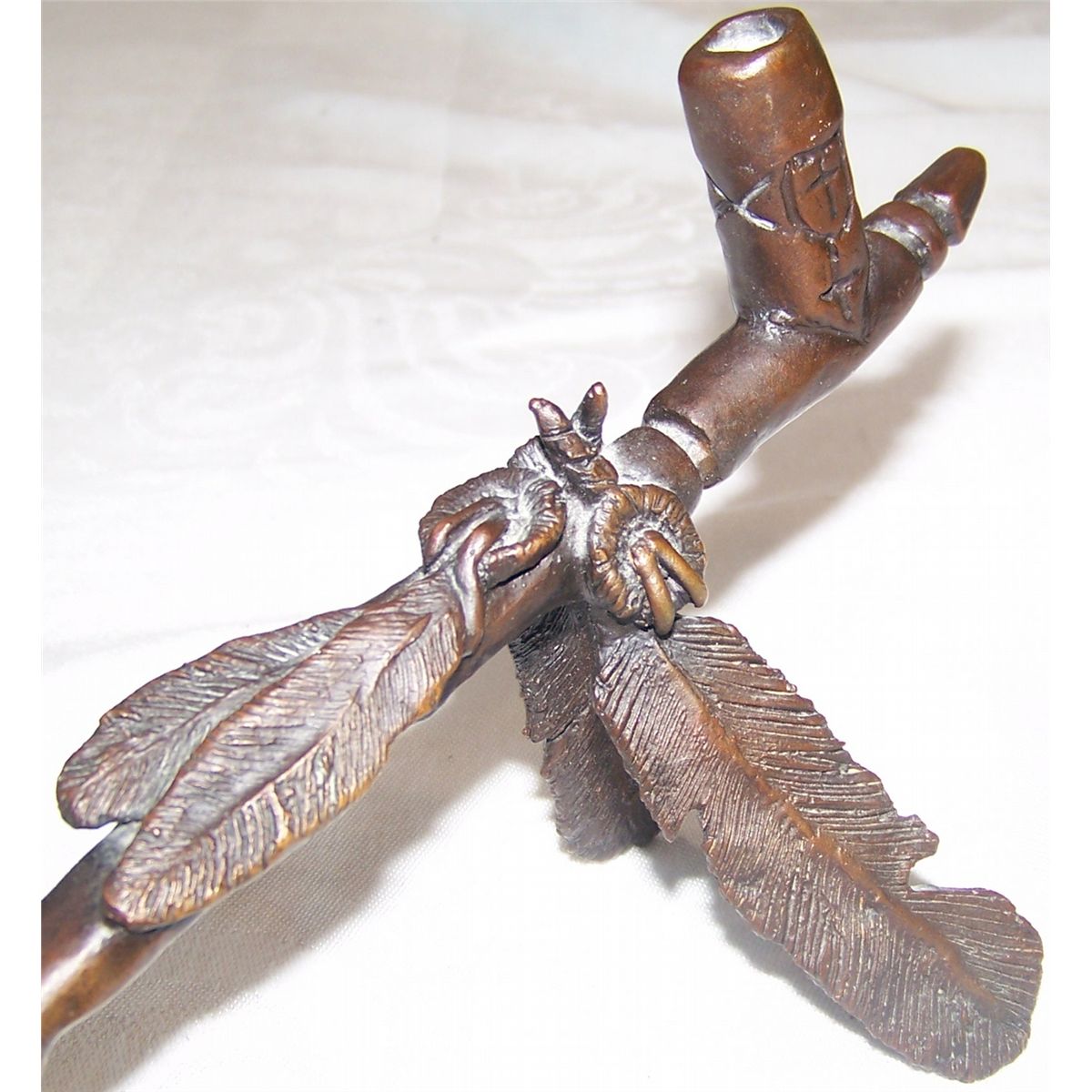 "Peace Pipe" Bronze Sculpture by W. CIE Conway.