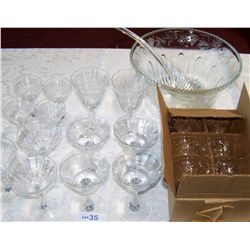 23 Pc. Glassware and Punchbowl Items.