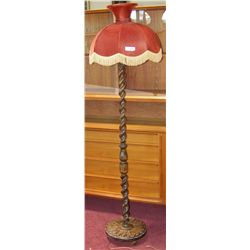 Barley Twist Lamp With Shade.