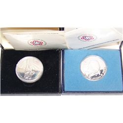 (2X$) SILVER BICENTENNIAL COMMEMORATIVE MEDALS. 90% SILVER.