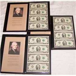 (3X$) CONSECUTIVE SETS OF 4-SHEET $2 FEDERAL RESERVE NOTES.