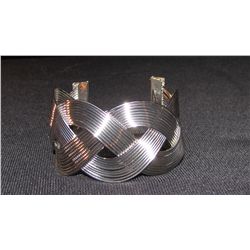 Silvery woven bracelet